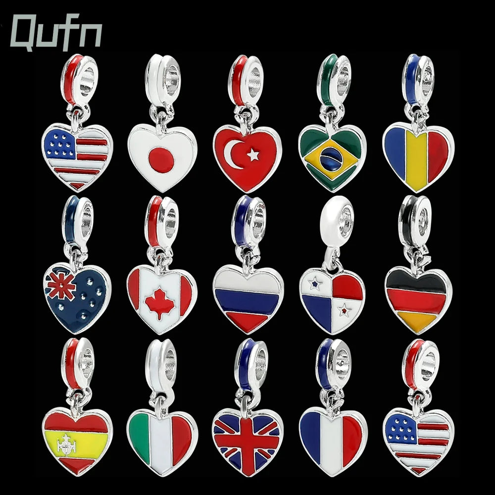 New For Arrival 14 Countries Flag Small Charms Usa/Es/Uk/Fr/Ca/It Flag Pendant For DIY Bracelets Necklace Making For Handmade Jewelry Accessory With For You Accessories Creative Gift
