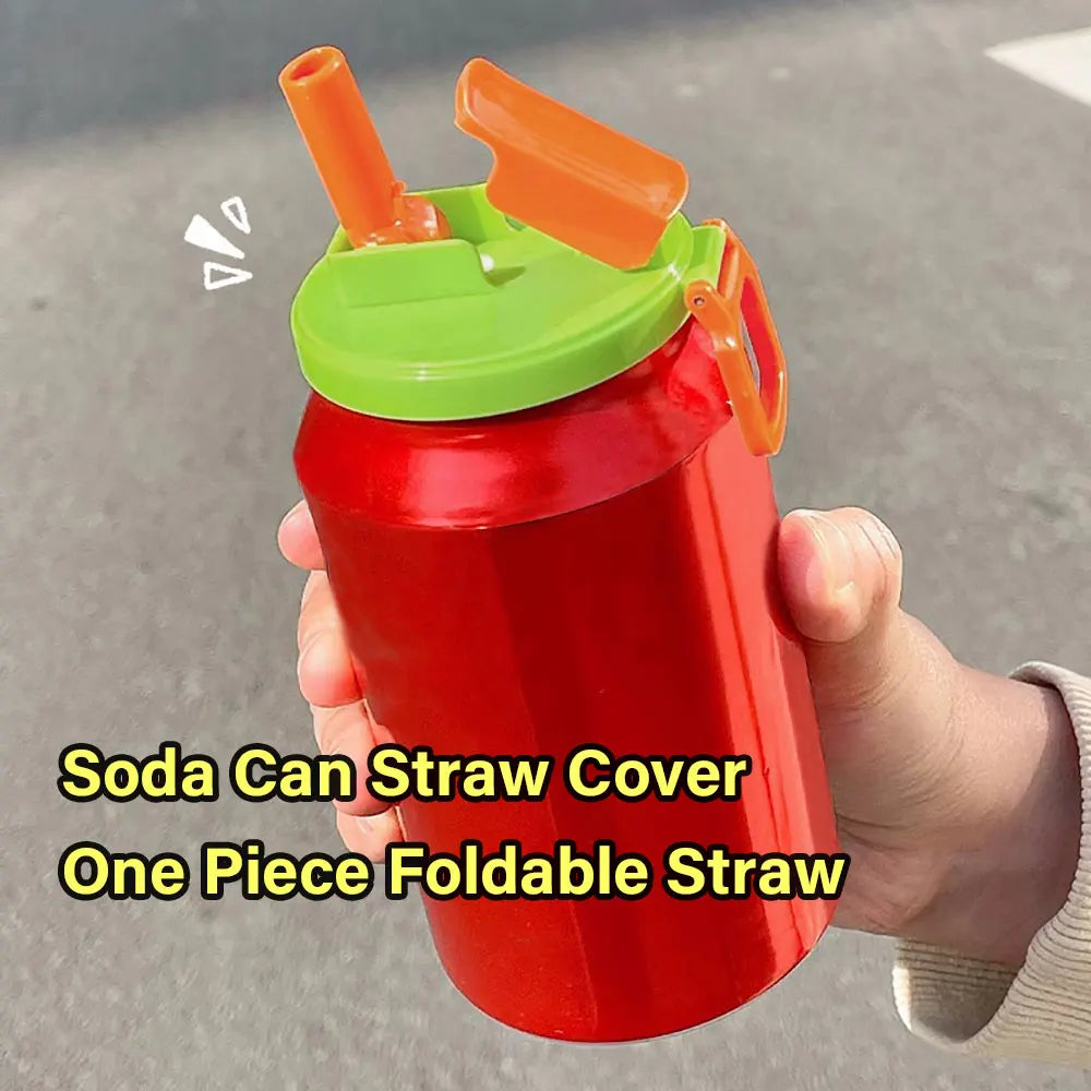 Silicone World Foldable Silicone Soda Can Lid Reusable Sealing Straw Soda Cans Cover For Canned Beverage Beer Juice Drinking