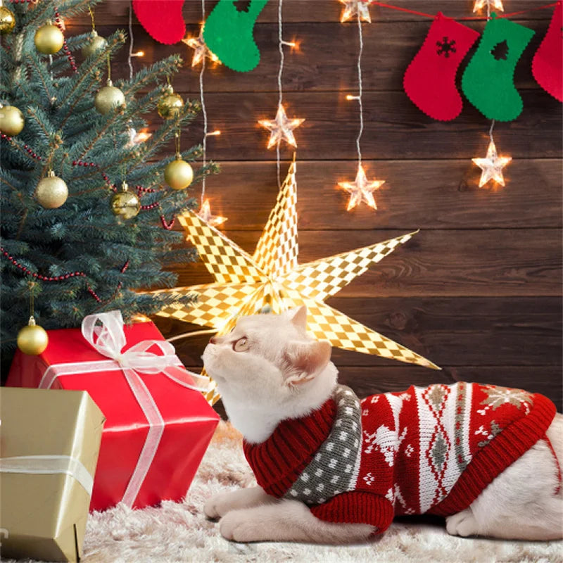 Christmas Cat Sweater Winter Warm Pet Costume for Cats Kedi katten Sphynx Clothing Mascotas Clothes for Dog Animals