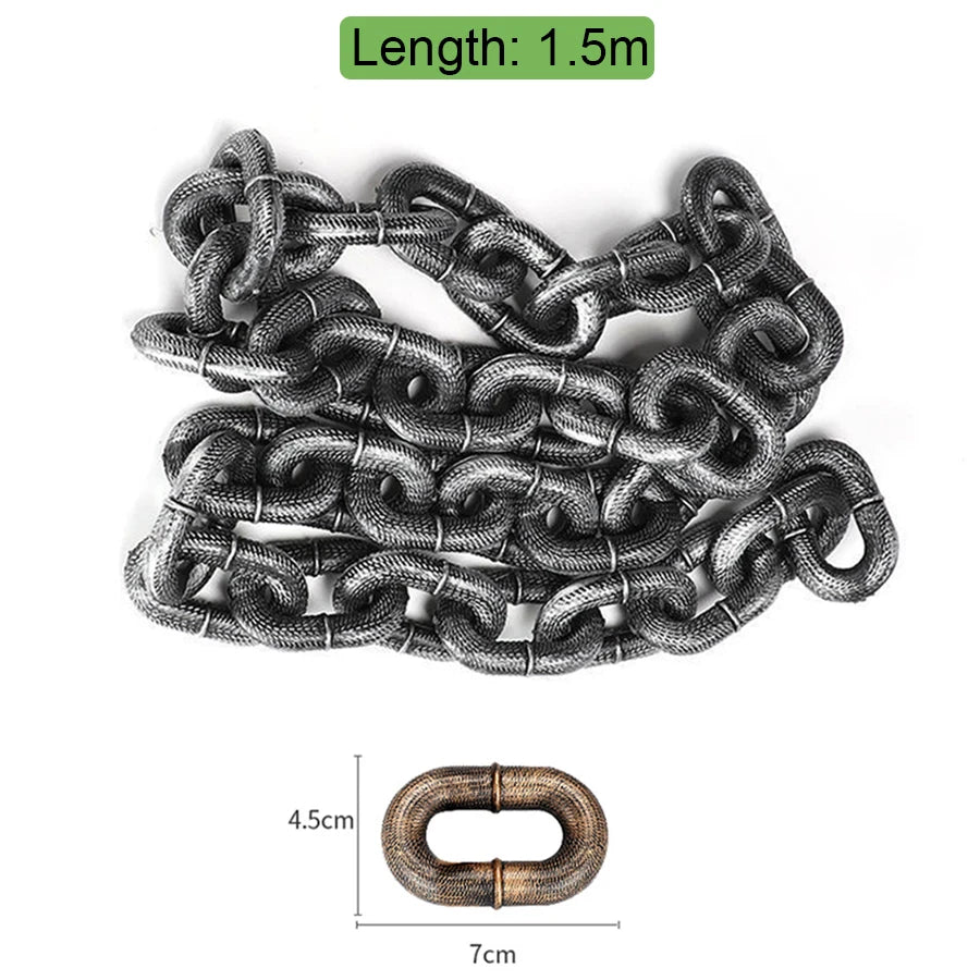 Simulated Iron Chain Dog with Dog Chain Traction Rope Dog Rope Funny Outdoor Plastic Thick Chain