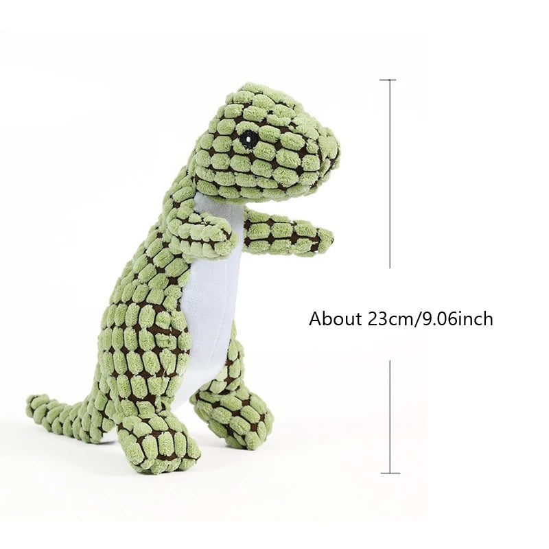 Plush Dog Toy Dinosaur Shaped Interactive Squeaky Toys for Small Large Pets Tooth Cleaning Chew Toy  Accessories