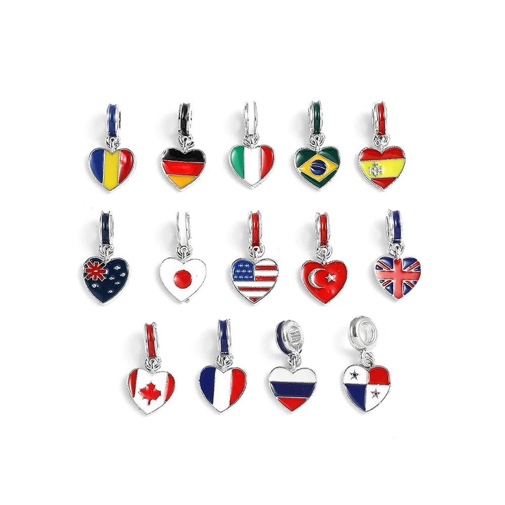 New For Arrival 14 Countries Flag Small Charms Usa/Es/Uk/Fr/Ca/It Flag Pendant For DIY Bracelets Necklace Making For Handmade Jewelry Accessory With For You Accessories Creative Gift