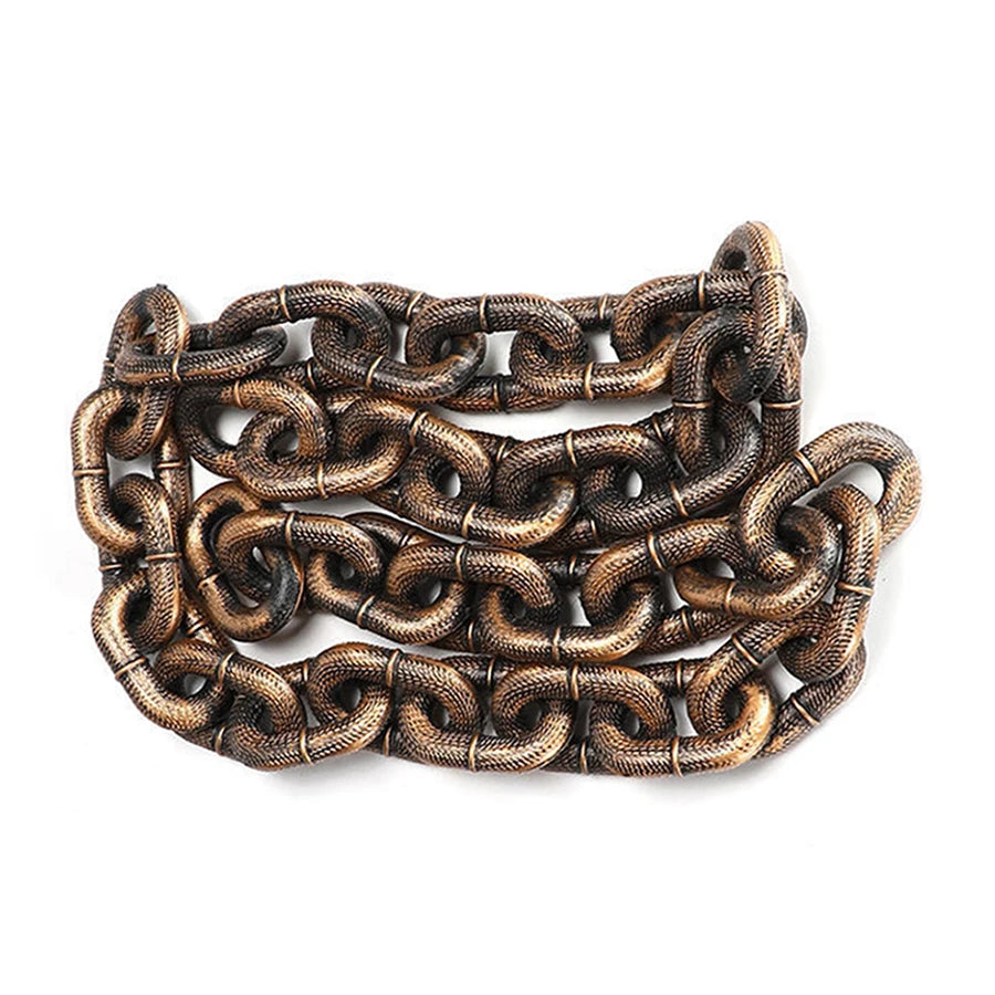 Simulated Iron Chain Dog with Dog Chain Traction Rope Dog Rope Funny Outdoor Plastic Thick Chain