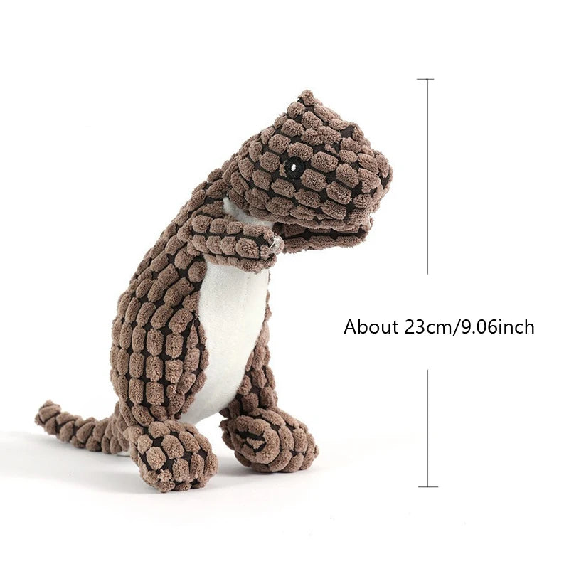 Plush Dog Toy Dinosaur Shaped Interactive Squeaky Toys for Small Large Pets Tooth Cleaning Chew Toy  Accessories