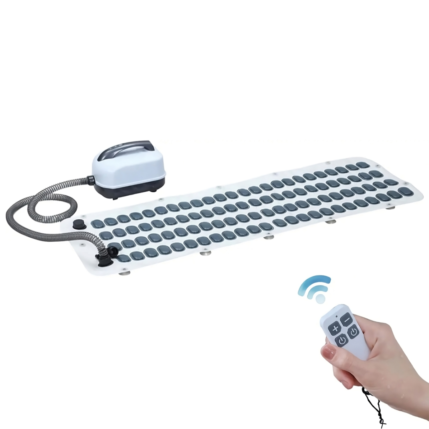 bubble mats for bathtub with remote control on a white background